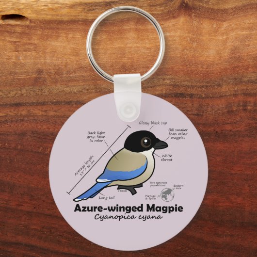 Azure-winged Magpie-statistieken Sleutelhanger (Voorkant)