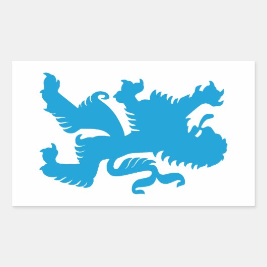 Azuren Beierse Leeuw Rechthoekige Sticker (Voorkant)