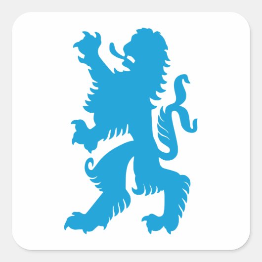 Azuren Beierse Leeuw Vierkante Sticker (Voorkant)