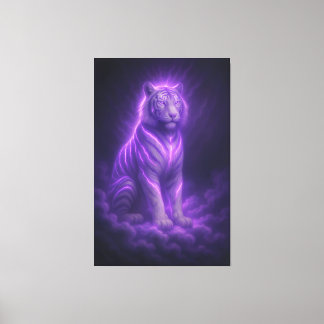 Azuren Donder Witte Tijger – Hemelse Majesteit Canvas Afdruk
