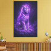 Azuren Donder Witte Tijger – Hemelse Majesteit Canvas Afdruk (Insitu (Woonkamer))