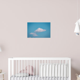 Azuren Dromen: Minimalistische Zomerwolken Poster