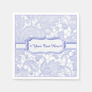 Azuren Kant Elegante Blau Persoonlijke Servetten