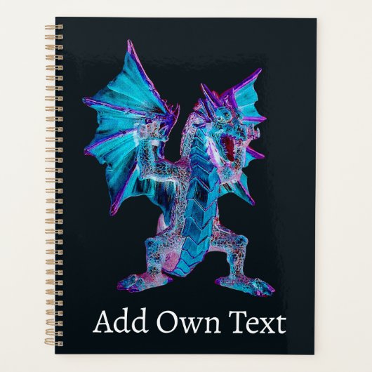 Azuren Vuurmagie Draak Cover Creatief Planner (Voorkant)