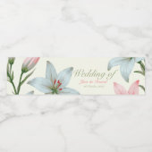 Azurene Bloem Waterfles Etiket (Enkel label)