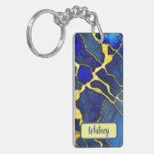 Azuriet en goudgeïnspireerde Sleutelhanger (02) (Voorkant Links)