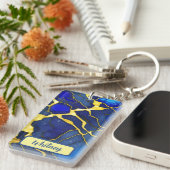 Azuriet en goudgeïnspireerde Sleutelhanger (02) (Voorkant Rechts)