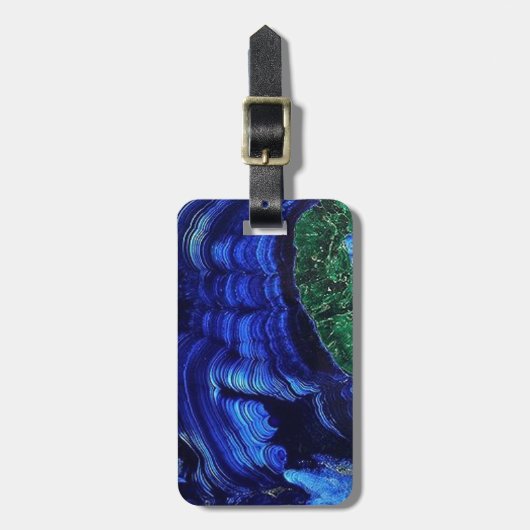 Azuriet en Malachite Bagagelabel (Voorkant verticaal)