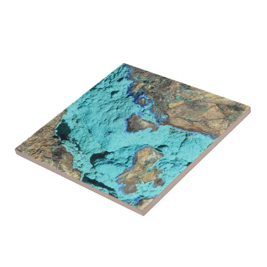 Azuriet en Malachite Tegeltje (Zijkant)