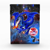 Azuriet Kosmische Draak Acrylic Blok (Voorkant)
