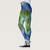 Azuriet Malachiet Vlammende Fractale Bloem Leggings (Links)