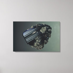 Azurietkristallen, een kleine kern van koper, Tsum Canvas Afdruk