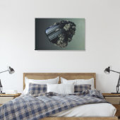 Azurietkristallen, een kleine kern van koper, Tsum Canvas Afdruk (Insitu (Slaapkamer))