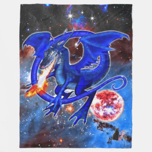 Azurite Cosmic Dragon Fleece Deken