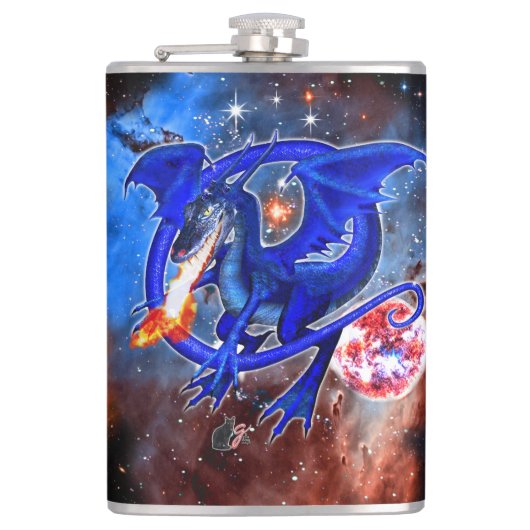 Azurite Cosmic Dragon Heupfles (Voorkant)
