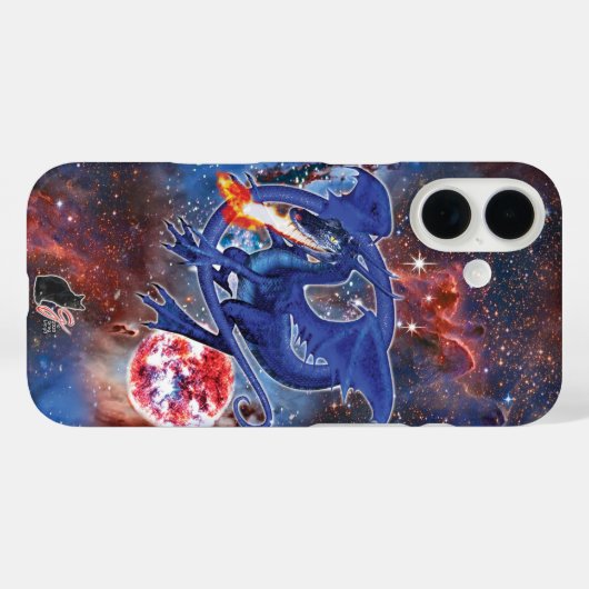 Azurite Cosmic Dragon Hoesje-Mate iPhone Case (Achterkant (horizontaal))