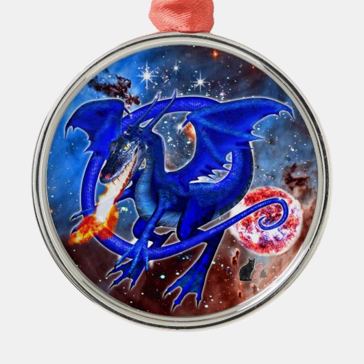 Azurite Cosmic Dragon Ornament (Voorkant)