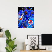 Azurite Cosmic Dragon Poster (Thuiskantoor)