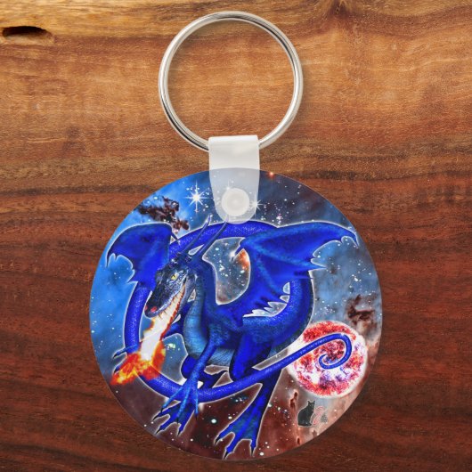 Azurite Cosmic Dragon Sleutelhanger (Voorkant)