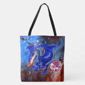 Azurite Cosmic Dragon Tote Bag (Voorkant)