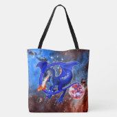 Azurite Cosmic Dragon Tote Bag (Achterkant)