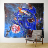 Azurite Cosmic Dragon Wandkleed (In Situ (horizontaal))