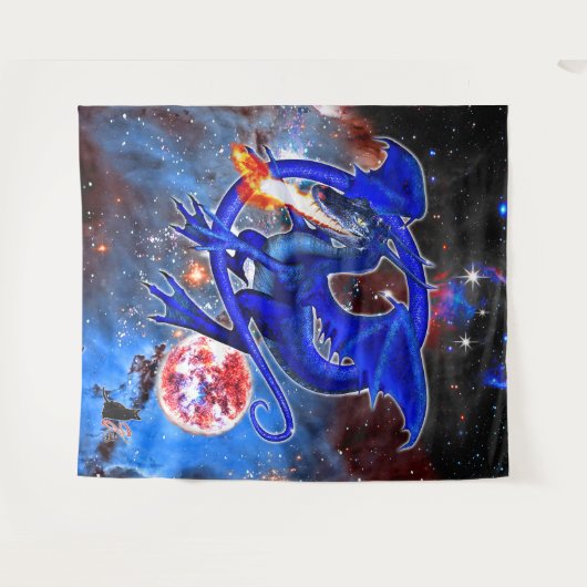 Azurite Cosmic Dragon Wandkleed (Voorkant (horizontaal))