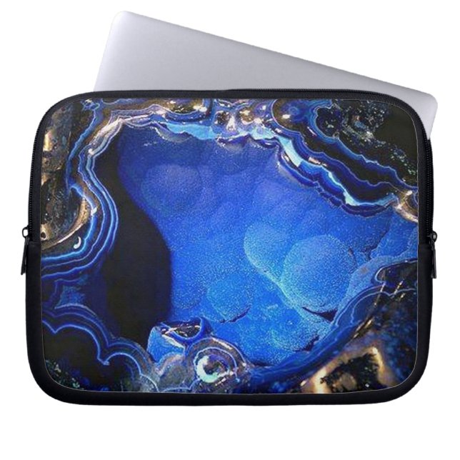 Azurite Geode 3D Gel-laptophoes Laptop Sleeve (Voorkant)