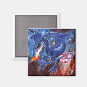 Azurite kosmische draak magneet (Voorkant / Achterkant)