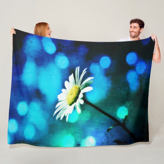 Azurite Malachite Daisy Fleece Deken (In situ)