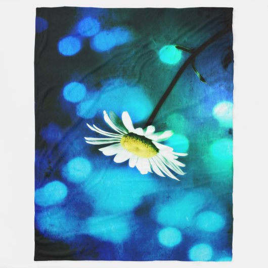 Azurite Malachite Daisy Fleece Deken (Voorkant)