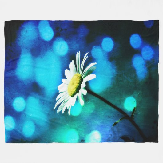 Azurite Malachite Daisy Fleece Deken (Voorkant (Horizontaal))