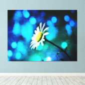 Azurite Malachite Daisy Wrapped Canvas Afdruk (Insitu (Houten vloer))
