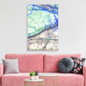 Azurite Malachite Stone op verwaterd Canvas (Insitu (Woonkamer))