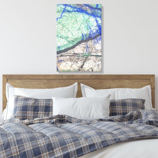 Azurite Malachite Stone op verwaterd Canvas (Insitu (Slaapkamer))