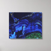 Azurite Malachite Stone op verwaterd Canvas (Voorkant)
