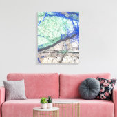 Azurite Malachite Stone op verwaterd Canvas Afdruk (Insitu (Woonkamer))