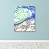 Azurite Malachite Stone op verwaterd Canvas Afdruk (Insitu (Houten vloer))