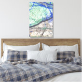 Azurite Malachite Stone op verwaterd Canvas Afdruk (Insitu (Slaapkamer))
