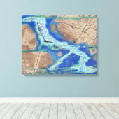 Azurite Malachite Stone op verwaterd Canvas Afdruk (Insitu (Houten vloer))