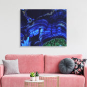 Azurite Malachite Stone op verwaterd Canvas Afdruk (Insitu (Woonkamer))