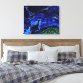 Azurite Malachite Stone op verwaterd Canvas Afdruk (Insitu (Slaapkamer))