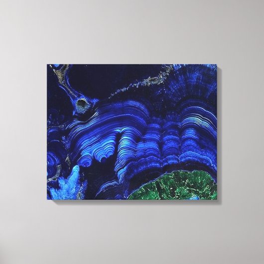 Azurite Malachite Stone op verwaterd Canvas Afdruk (Voorkant)