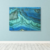 Azurite Malachite Wrapped Canvas Print (Insitu (Houten vloer))