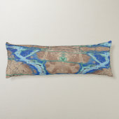 Azurite Stone Beige en Turquoise Lichaamskussen (Achterkant)