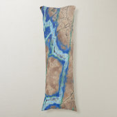 Azurite Stone Beige en Turquoise Lichaamskussen (Voorkant Verticaal)