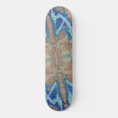 Azurite Stone Beige en Turquoise Persoonlijk Skateboard (Voorkant)