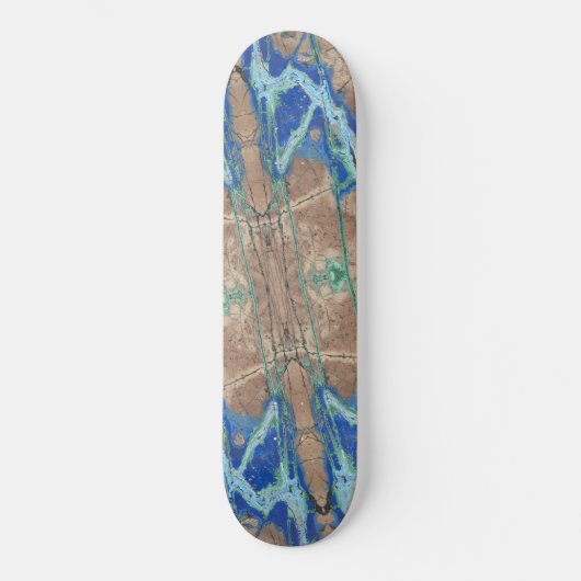 Azurite Stone Beige en Turquoise Persoonlijk Skateboard (Voorkant)