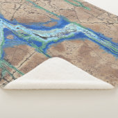 Azurite Stone Beige en Turquoise Sherpa Deken (3/4)