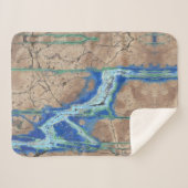 Azurite Stone Beige en Turquoise Sherpa Deken (Voorkant (horizontaal))